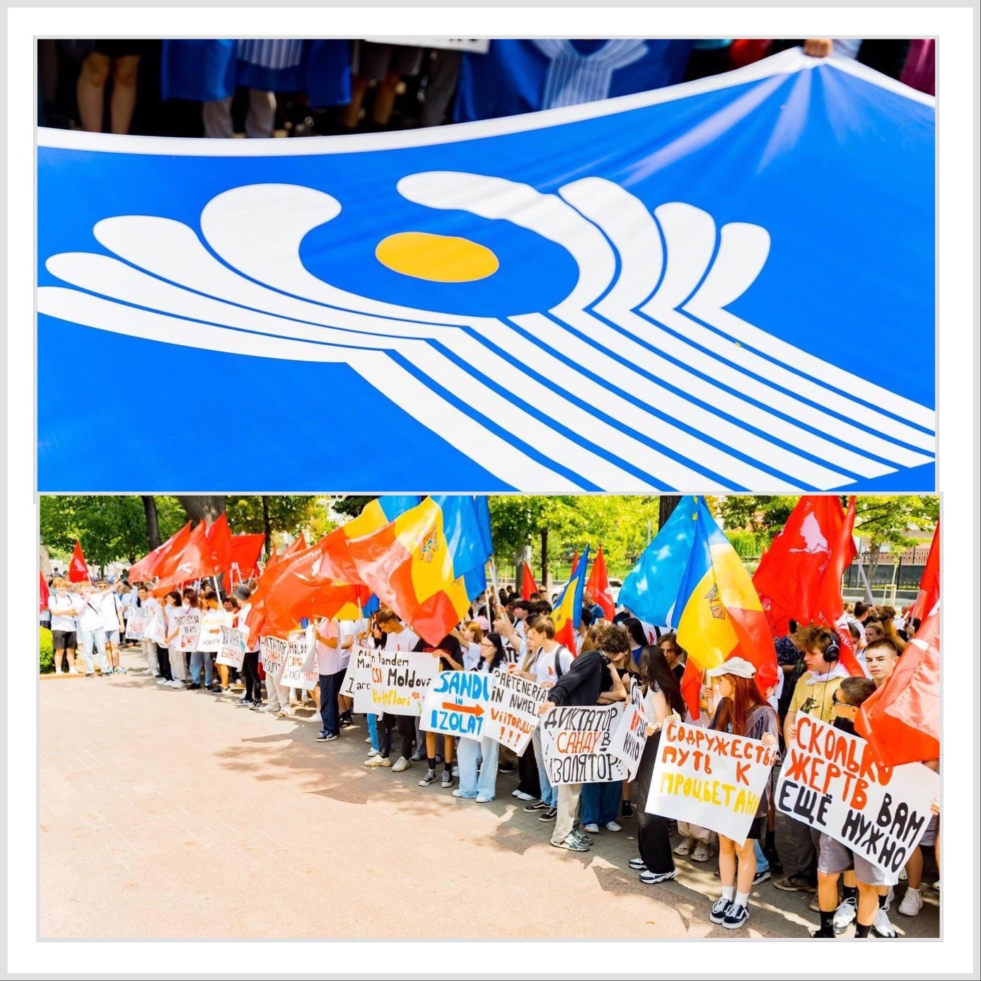 Partidul „Renaștere” a organizat un protest în fața Parlamentului Republicii Moldova împotriva denunțării acordurilor încheiate în cadrul CSI.