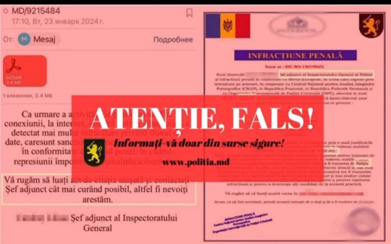 Evitați capcana! Poliția atenționează asupra unui nou tip de escrocherie prin transmiterea unor mesaje din numele unor instituții publice.